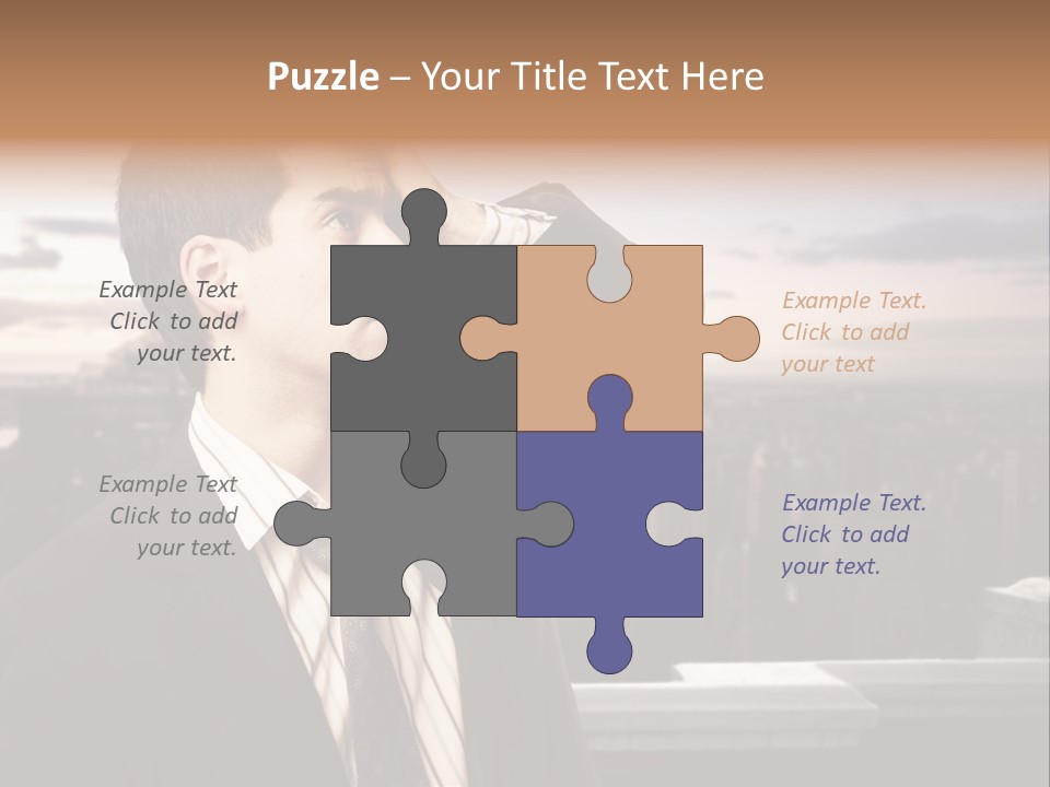 Blue Sky Home Human Hand PowerPoint Template