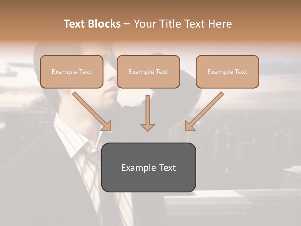 Blue Sky Home Human Hand PowerPoint Template