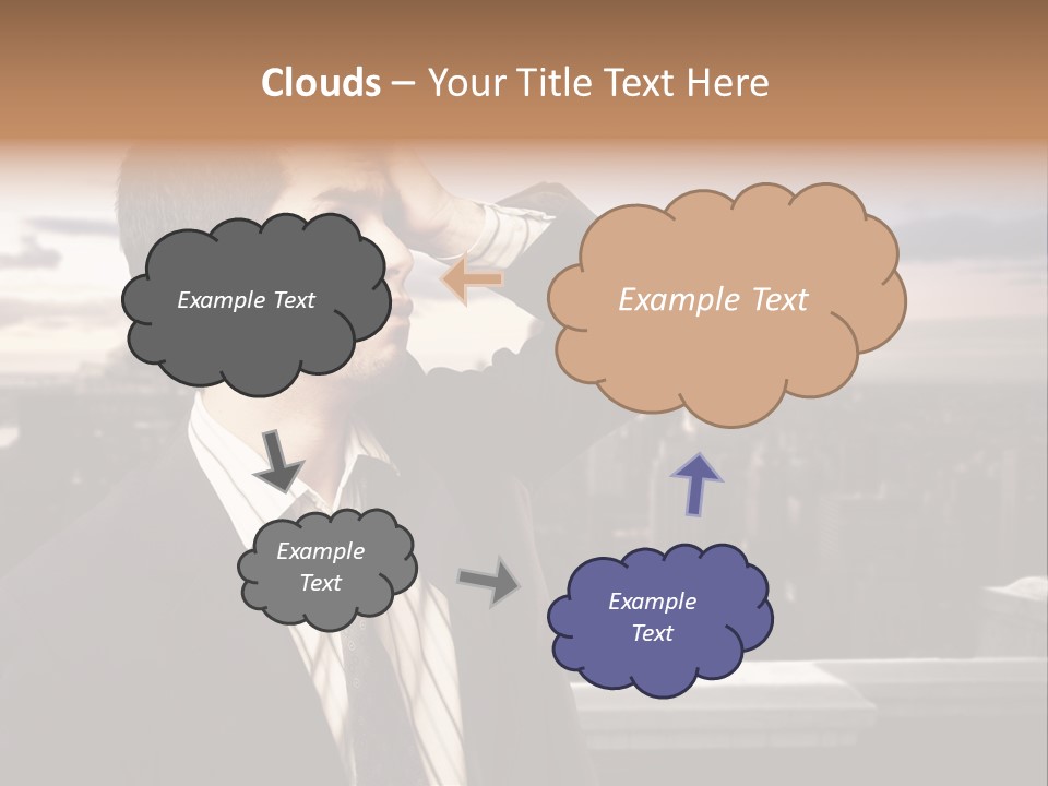 Blue Sky Home Human Hand PowerPoint Template