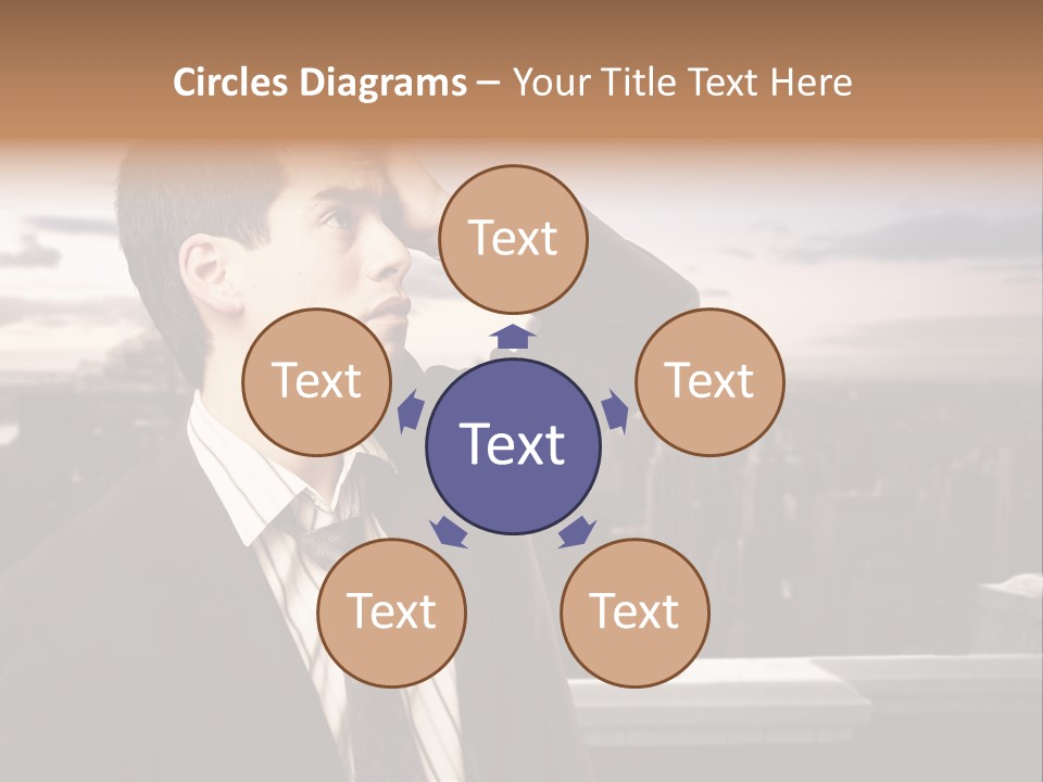 Blue Sky Home Human Hand PowerPoint Template