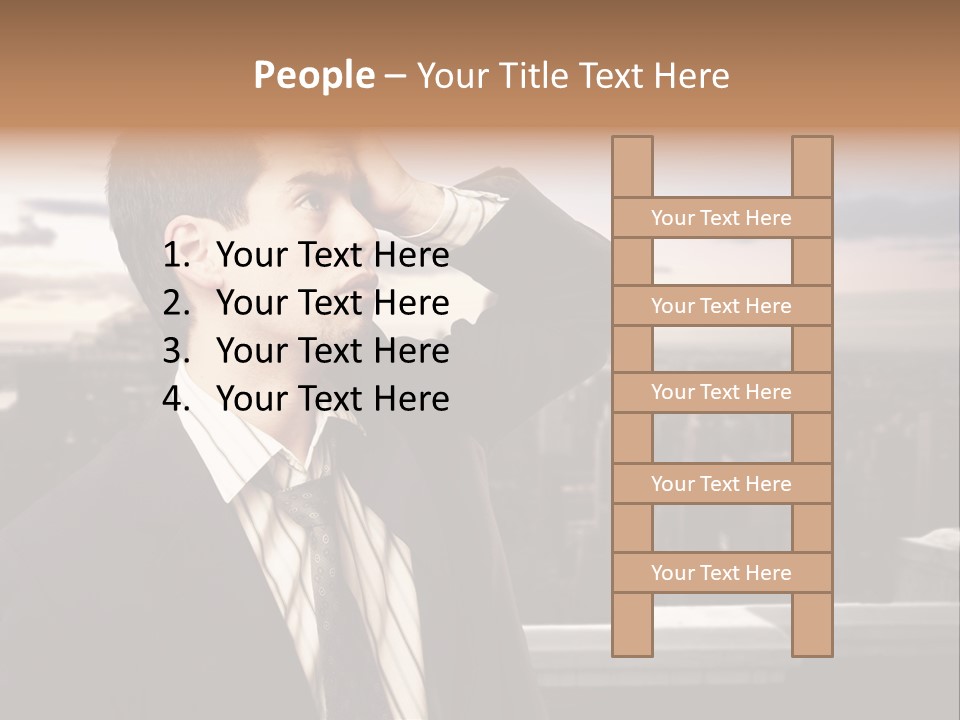 Blue Sky Home Human Hand PowerPoint Template