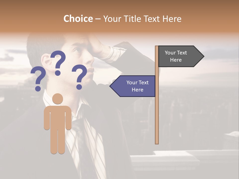 Blue Sky Home Human Hand PowerPoint Template