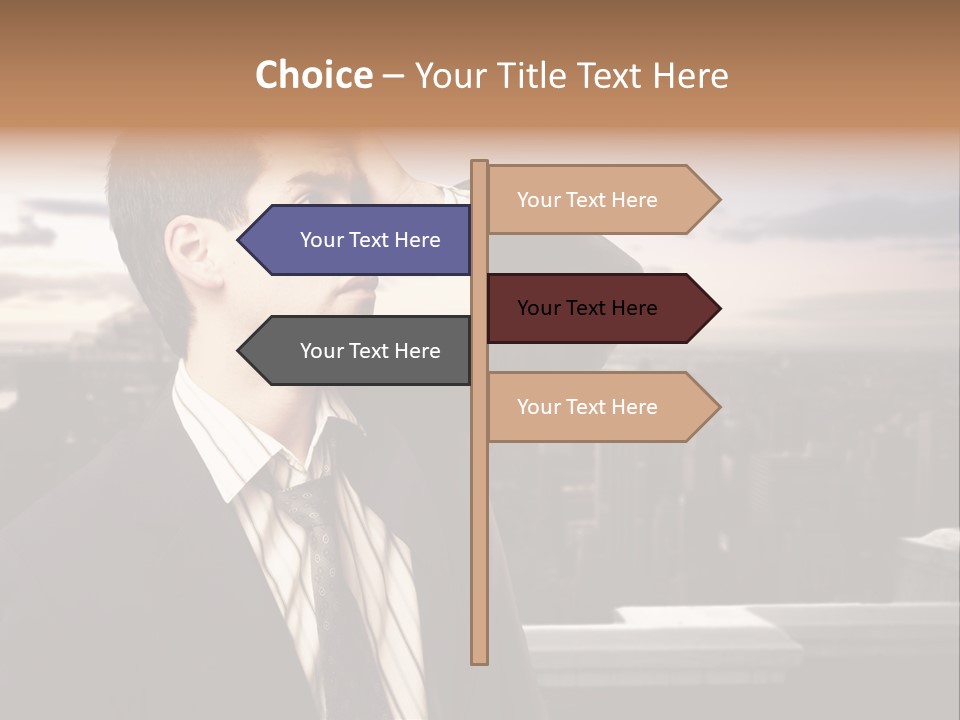 Blue Sky Home Human Hand PowerPoint Template