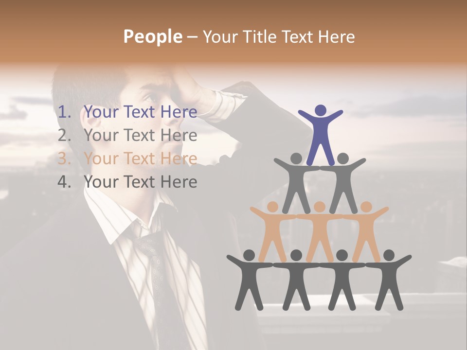Blue Sky Home Human Hand PowerPoint Template