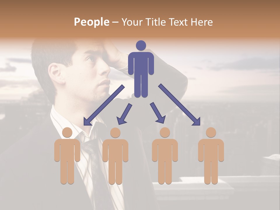 Blue Sky Home Human Hand PowerPoint Template