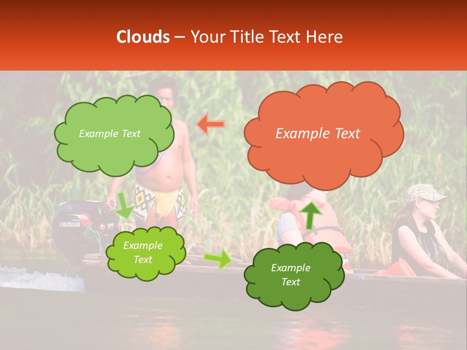 Blue Sky Background Leaf PowerPoint Template