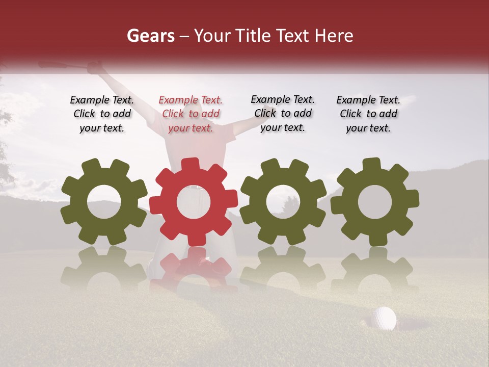 Human Hand Blue Sky Grass PowerPoint Template