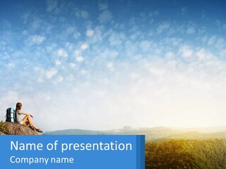 Green Holding Blue Sky PowerPoint Template