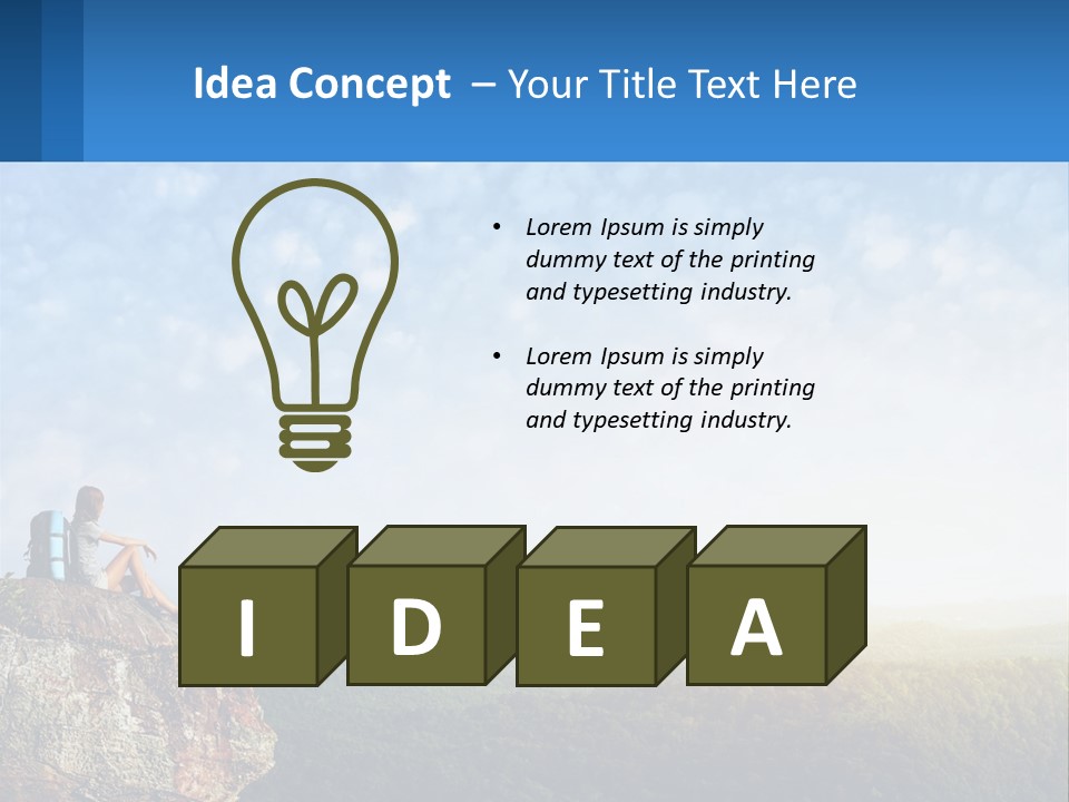 Green Holding Blue Sky PowerPoint Template