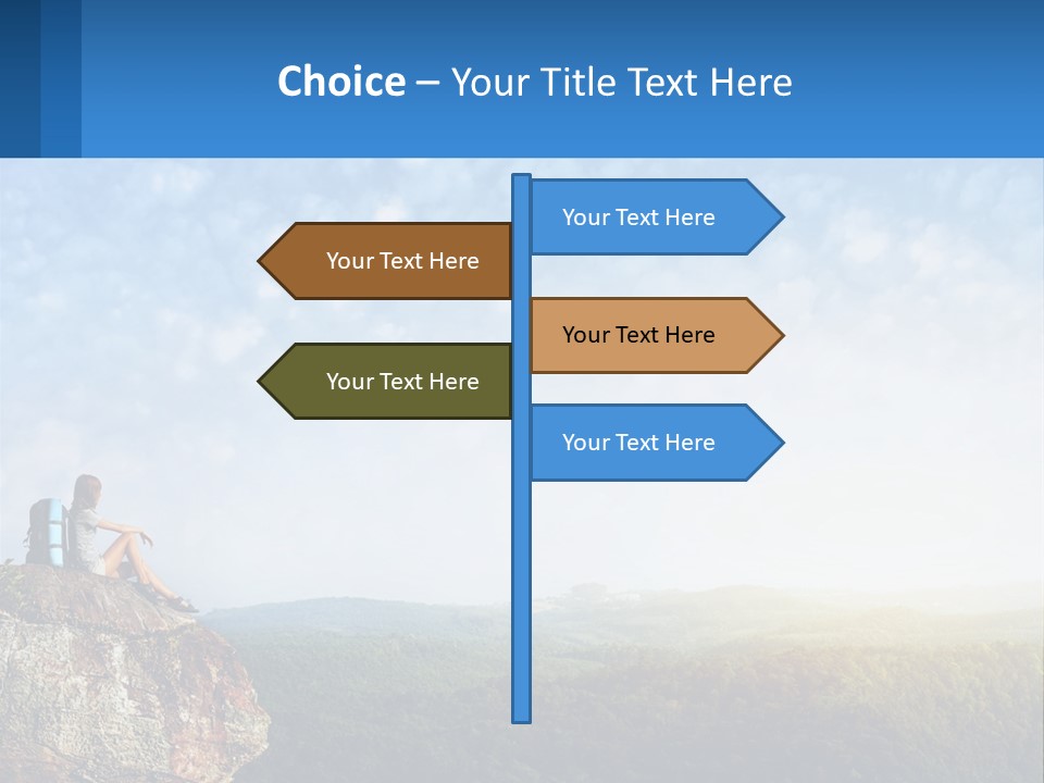 Green Holding Blue Sky PowerPoint Template