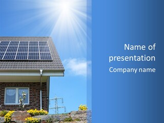 Blue Sky Property Hand PowerPoint Template