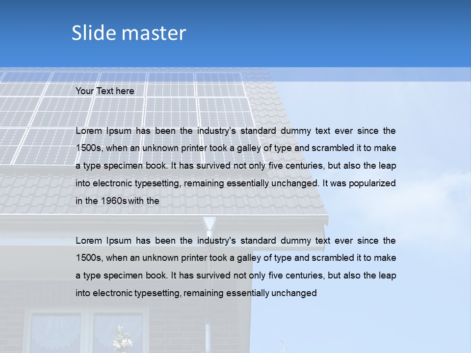 Blue Sky Property Hand PowerPoint Template
