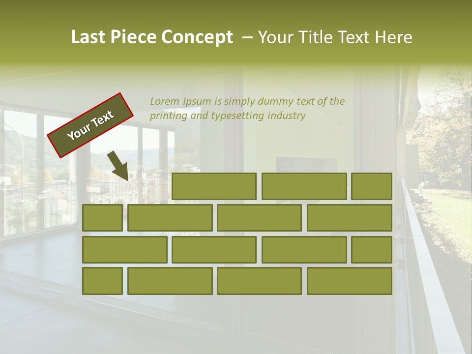 Blue Sky Man House PowerPoint Template