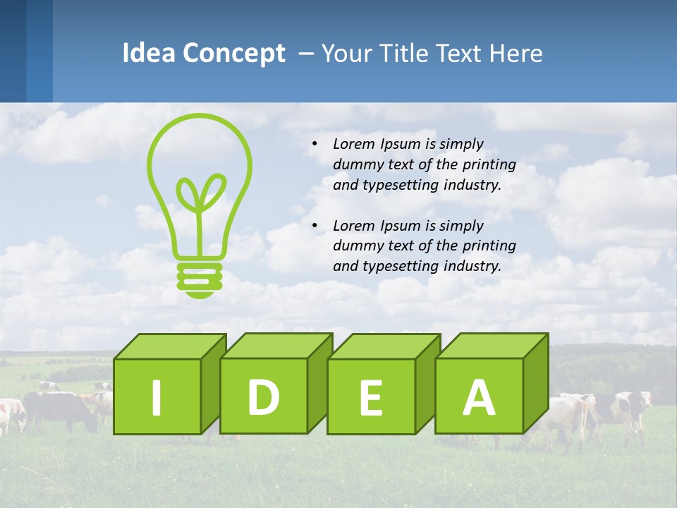 Cows In The Field PowerPoint Template