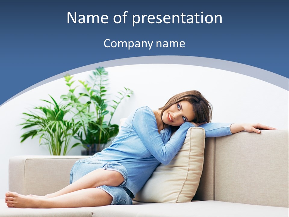 Model Leaf Blue Sky PowerPoint Template