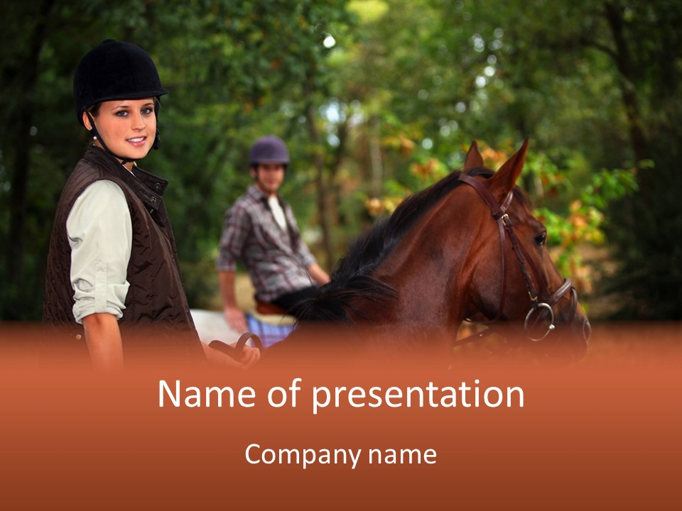 Young Exercise Galloping PowerPoint Template