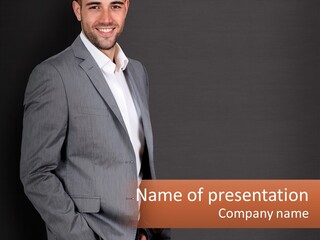 Model Copyspace Businessman PowerPoint Template