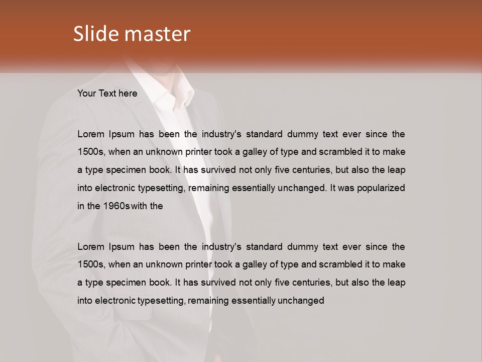 Model Copyspace Businessman PowerPoint Template