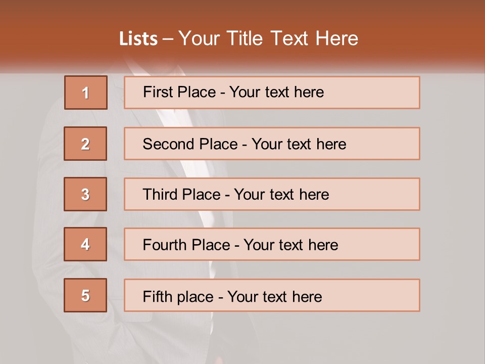 Model Copyspace Businessman PowerPoint Template