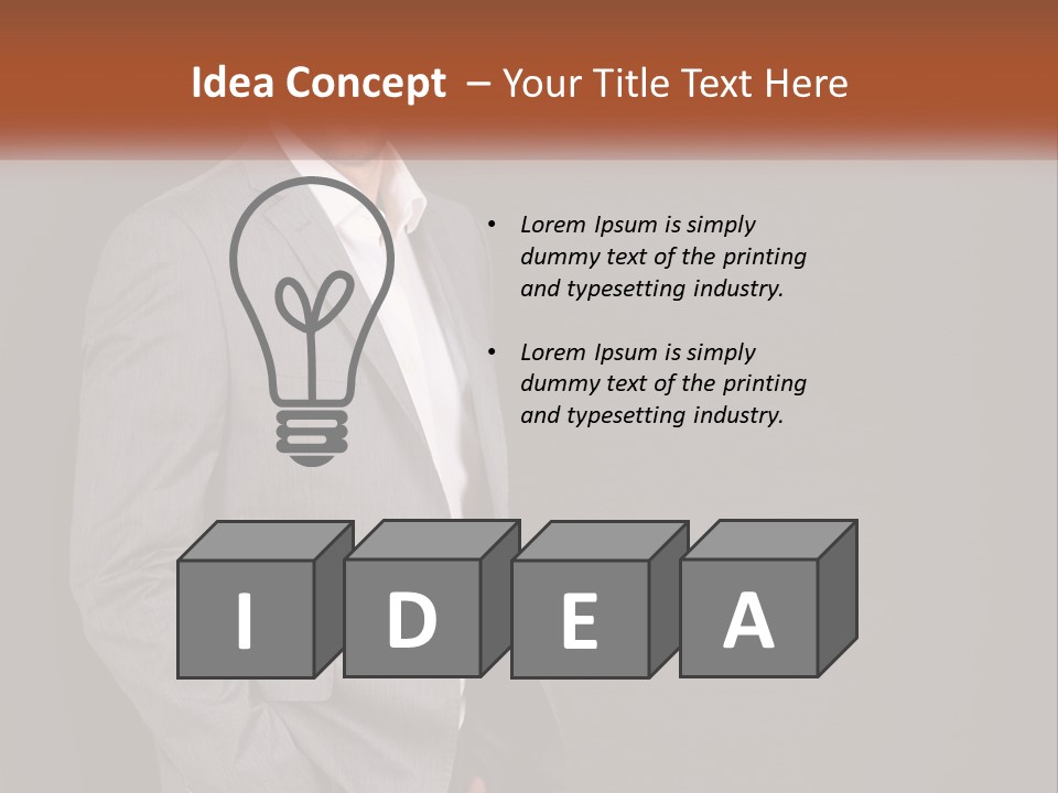 Model Copyspace Businessman PowerPoint Template