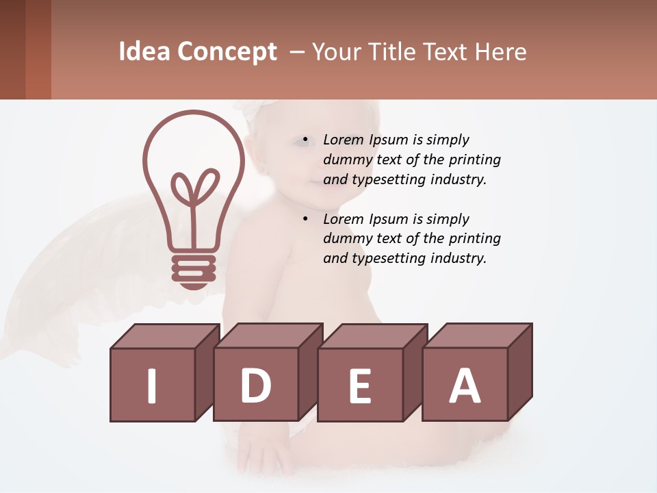 A Baby With Angel Wings Sitting On The Ground PowerPoint Template