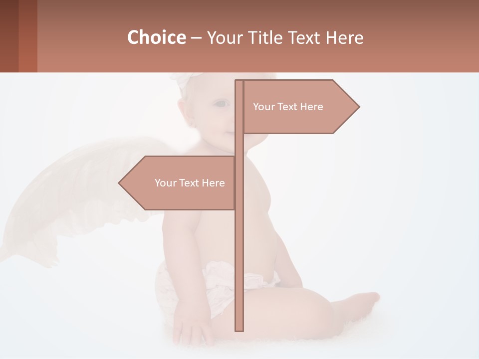 A Baby With Angel Wings Sitting On The Ground PowerPoint Template