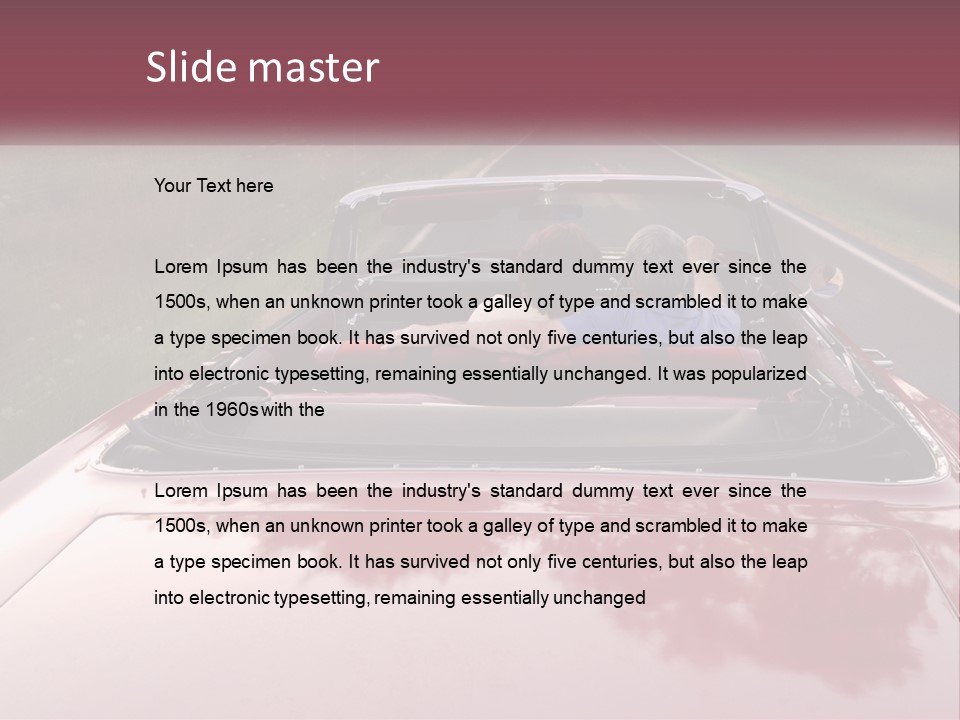 Road Horizontal Sixties PowerPoint Template