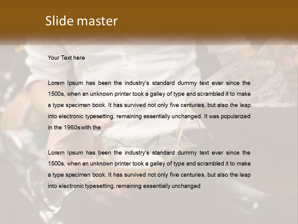 Sobriety Pour Caucasian PowerPoint Template