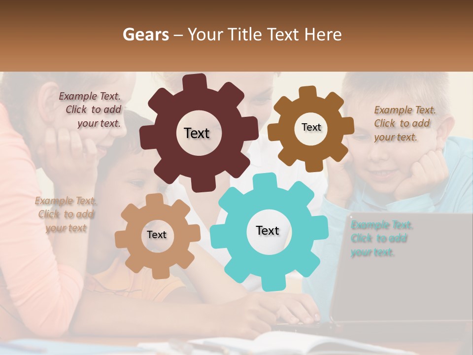 Little Youngster Schoolchildren PowerPoint Template