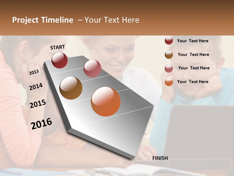 Little Youngster Schoolchildren PowerPoint Template