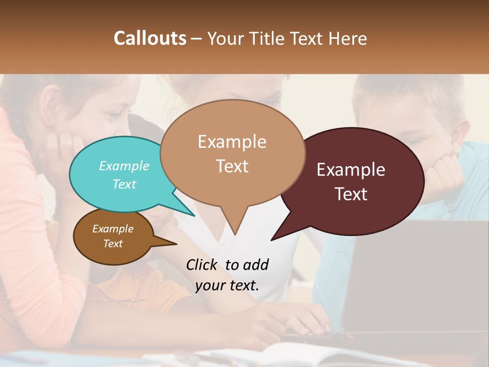 Little Youngster Schoolchildren PowerPoint Template