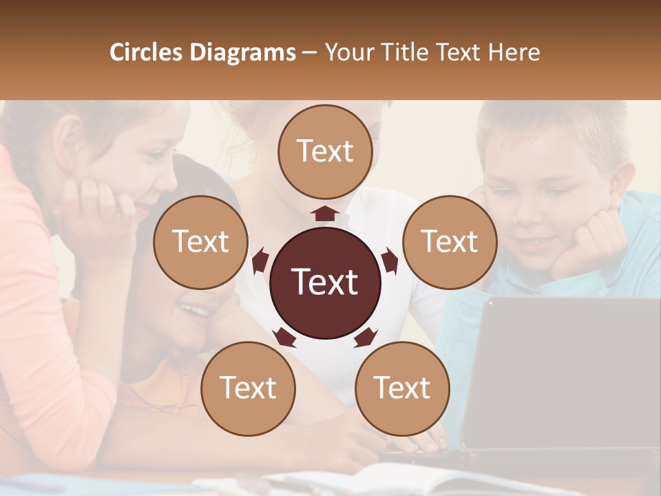 Little Youngster Schoolchildren PowerPoint Template