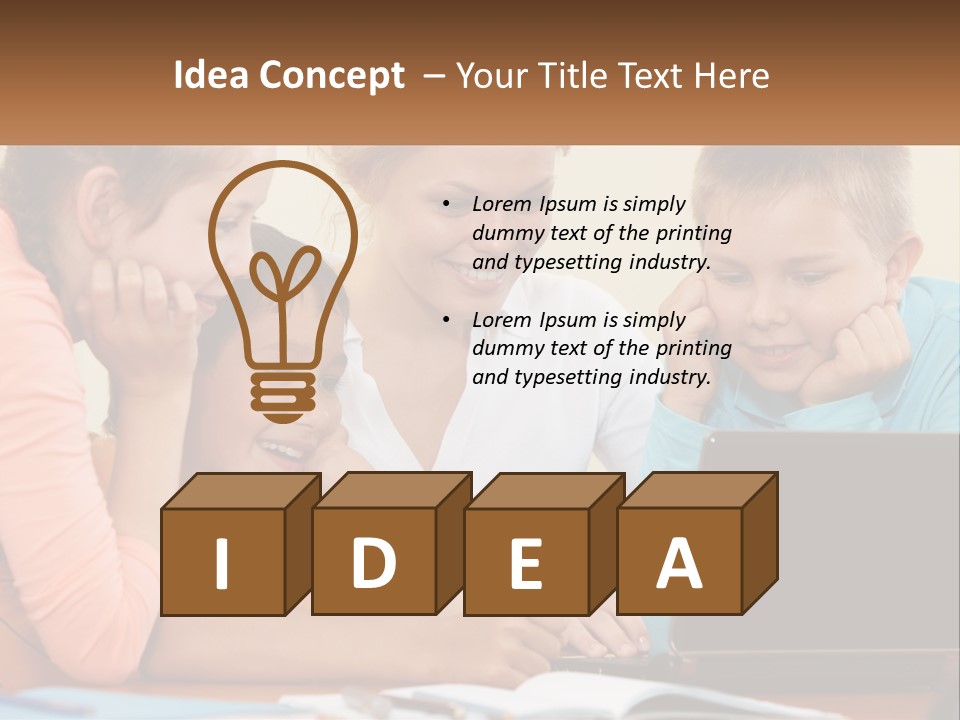 Little Youngster Schoolchildren PowerPoint Template