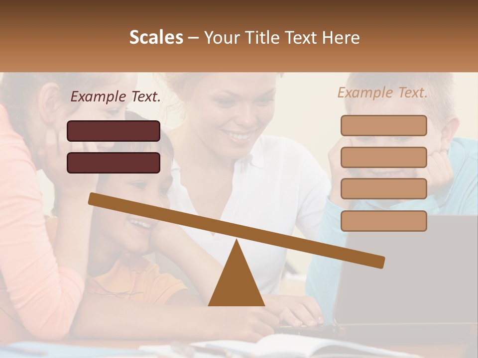 Little Youngster Schoolchildren PowerPoint Template