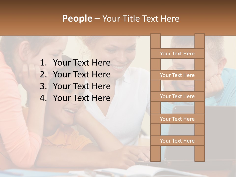 Little Youngster Schoolchildren PowerPoint Template