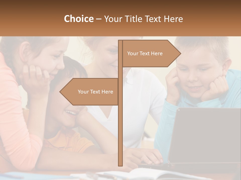 Little Youngster Schoolchildren PowerPoint Template