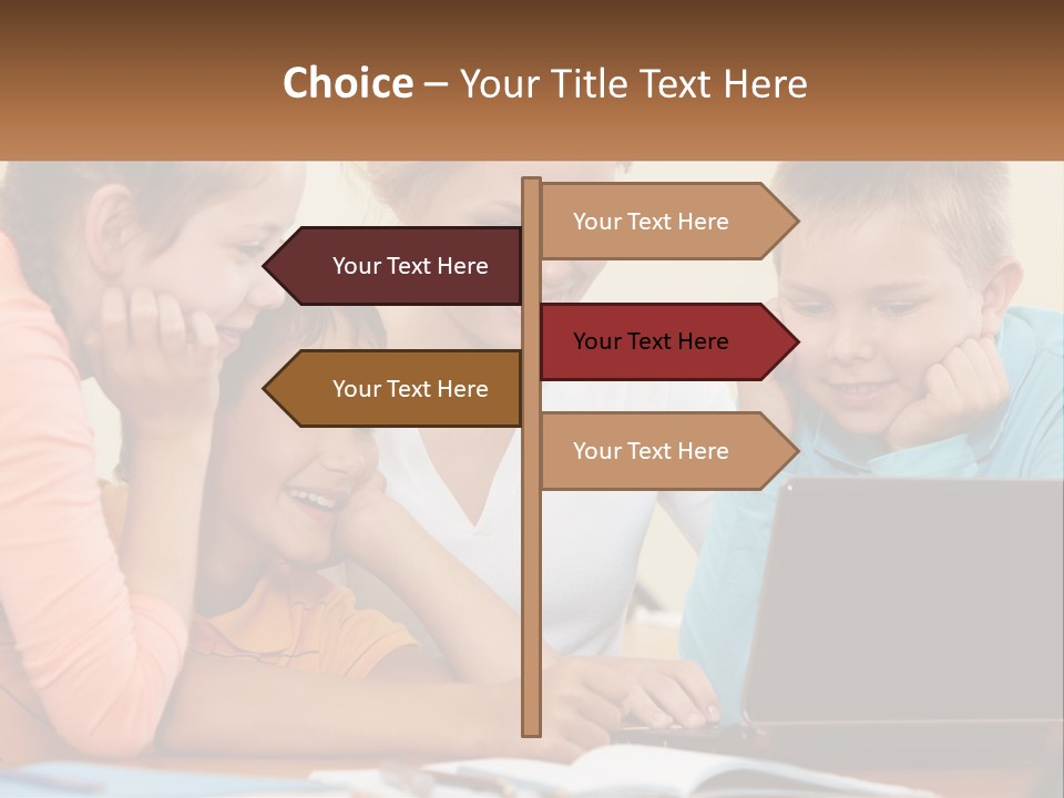 Little Youngster Schoolchildren PowerPoint Template