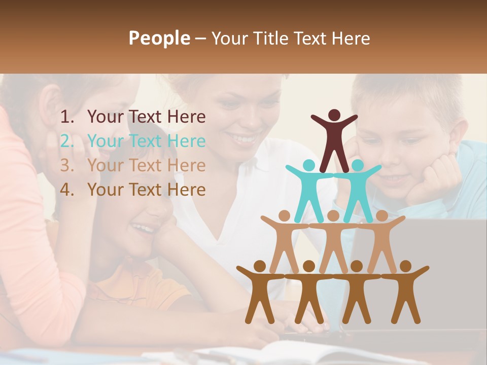 Little Youngster Schoolchildren PowerPoint Template