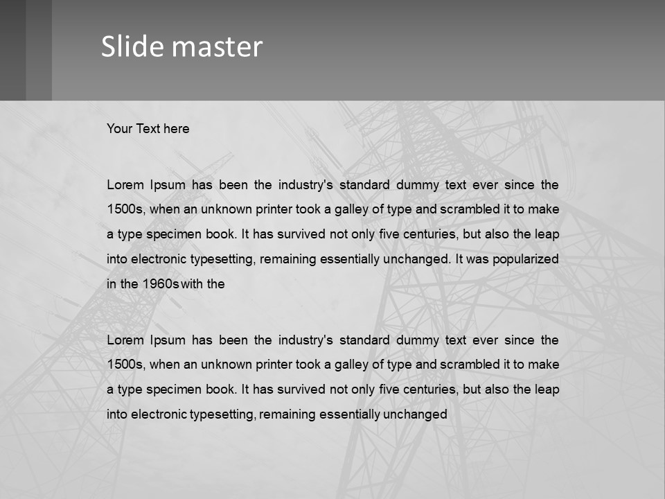 Blue Cable Caution PowerPoint Template