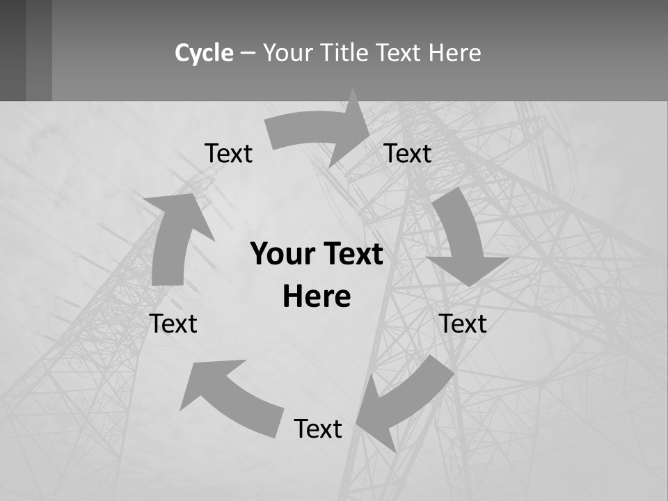Blue Cable Caution PowerPoint Template