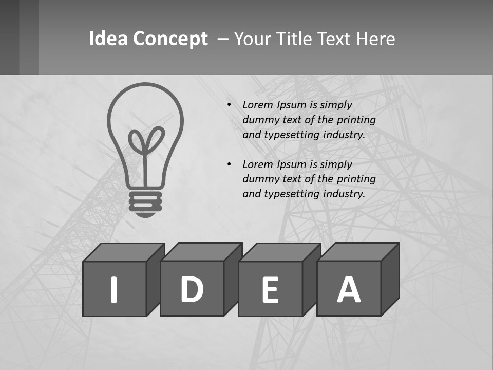 Blue Cable Caution PowerPoint Template