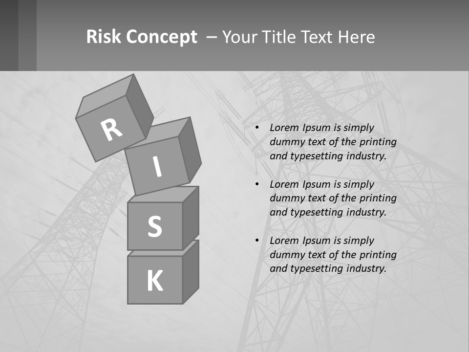 Blue Cable Caution PowerPoint Template