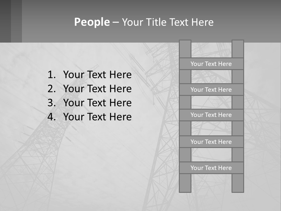 Blue Cable Caution PowerPoint Template