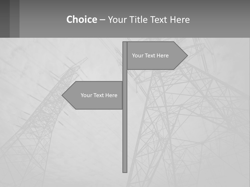 Blue Cable Caution PowerPoint Template