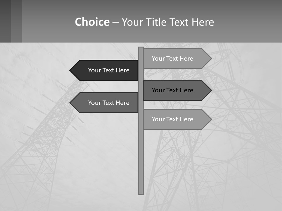 Blue Cable Caution PowerPoint Template