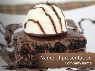 Ice Cream Brownie Gourmet PowerPoint Template