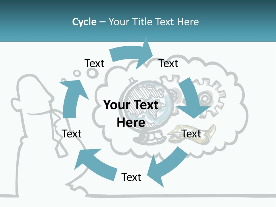 Bald Silhouette Raster PowerPoint Template