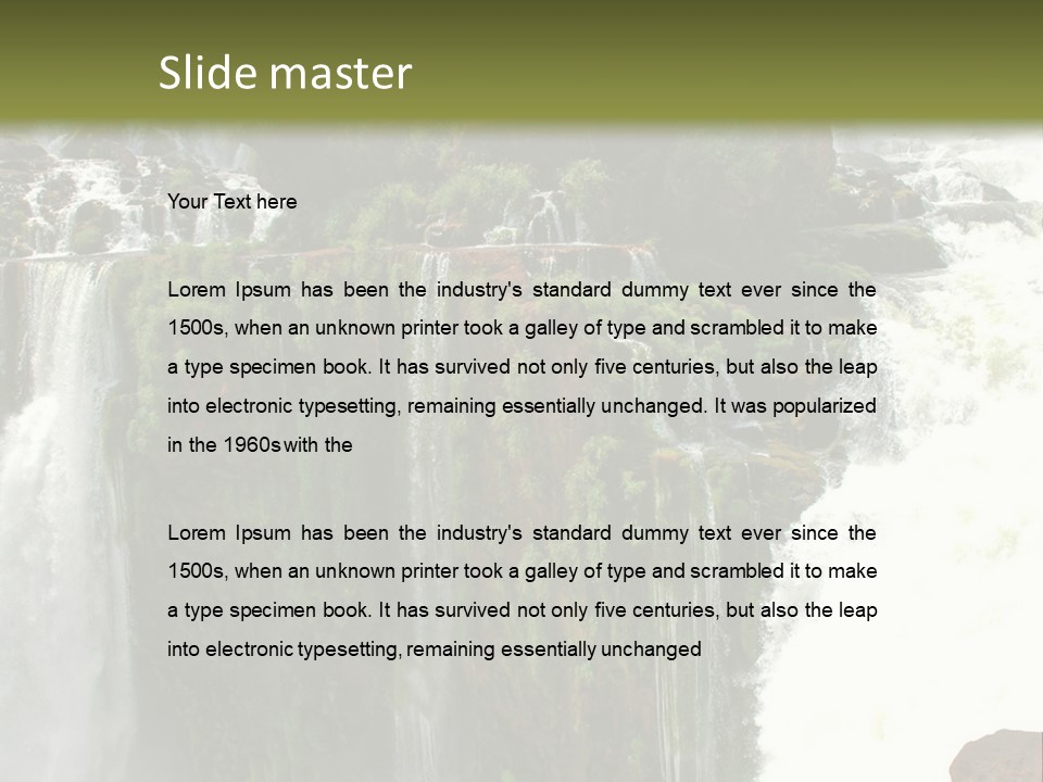 Brazil Cataract Foz Do Igua PowerPoint Template