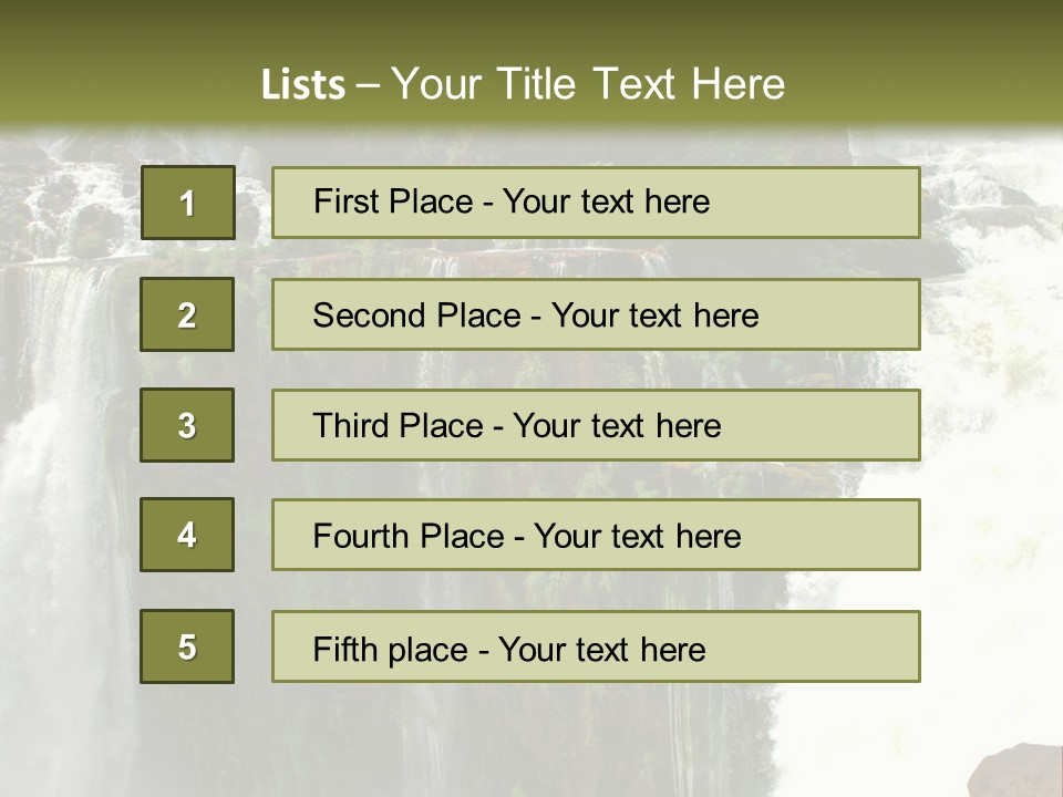 Brazil Cataract Foz Do Igua PowerPoint Template