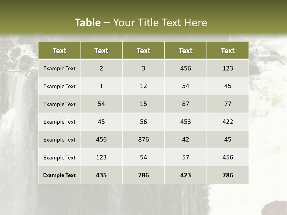 Brazil Cataract Foz Do Igua PowerPoint Template